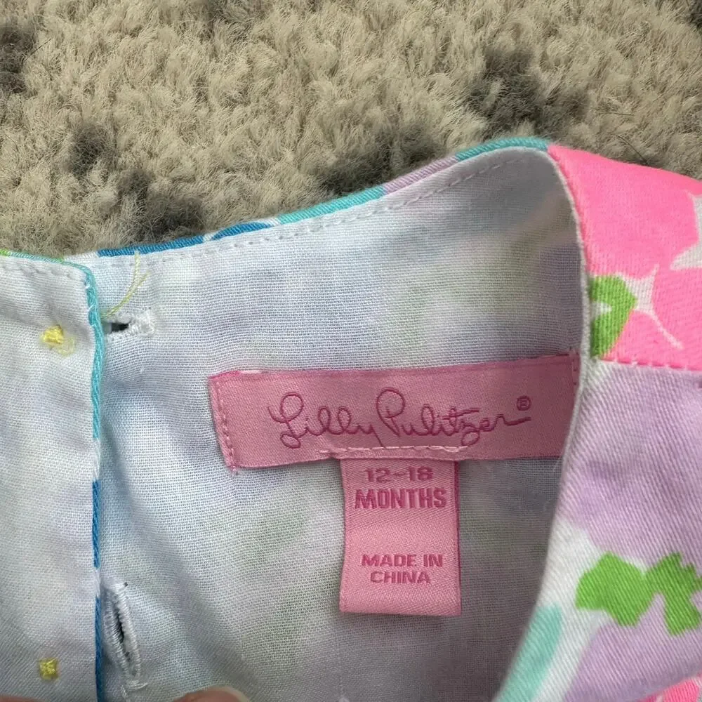 Lilly Pulitzer Rosette Bubble Dress Infant Size 12-18M